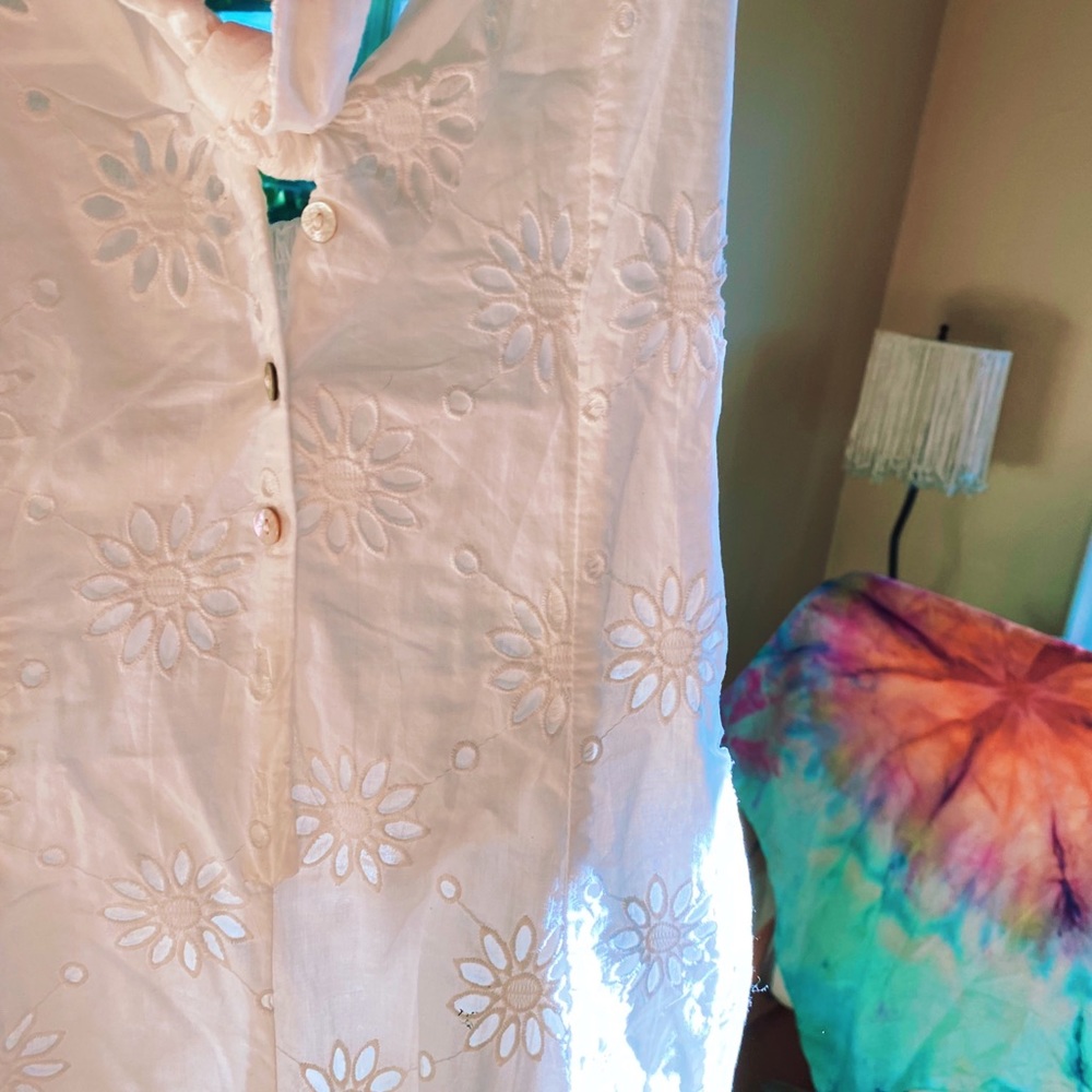 White Picolina Romper Sunflower Lasercut Tie - Picture 3 of 10